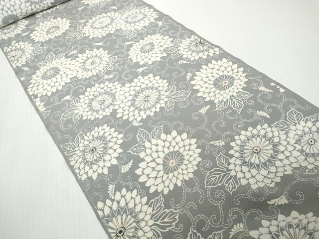 平和屋着物●極上　小紋　反物　着尺　松煙染　菊唐草　逸品　未使用　DZAA12152kh6