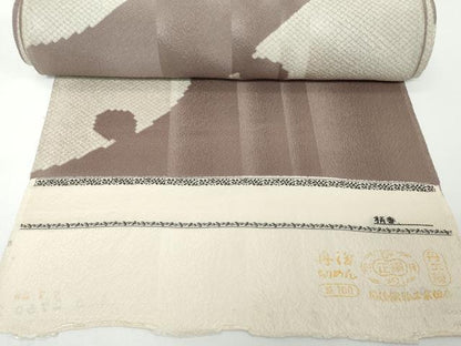 平和屋着物●極上　小紋　反物　着尺　鹿の子雪輪文　逸品　未使用　DZAA12158kh6