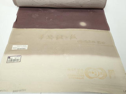 平和屋着物●極上　小紋　反物　着尺　平安継ぎ紙　綾玄社監修　梟　フクロウ　蛍暈し　金彩　逸品　未使用　DZAA12160kh6