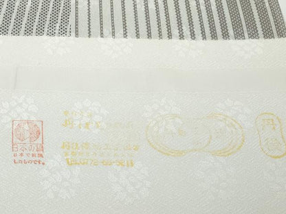 平和屋着物●極上　小紋　反物　着尺　花地紋　間道　逸品　未使用　DZAA12169kh6