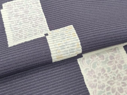 平和屋着物●極上　夏物　小紋　反物　着尺　絽　色紙重ね花文　逸品　未使用　DZAA12170kh6