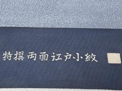 平和屋着物●極上　夏物　両面江戸小紋　反物　着尺　駒絽　作家物　五泉　寄せ小紋柄×鮫小紋柄　逸品　未使用　DZAA12171kh6