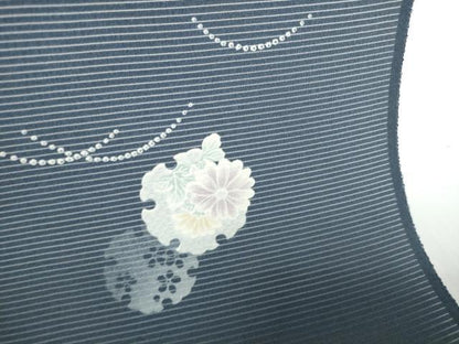 平和屋着物●極上　夏物　小紋　反物　着尺　絽　京友禅　雪輪芝花文　逸品　未使用　DZAA12172kh6