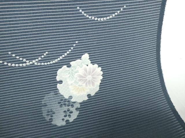 平和屋着物●極上　夏物　小紋　反物　着尺　絽　京友禅　雪輪芝花文　逸品　未使用　DZAA12172kh6