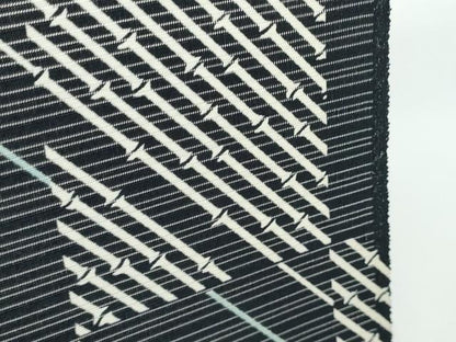 平和屋着物●極上　夏物　小紋　反物　着尺　絽　市松竹節文　黒地　逸品　未使用　DZAA12173kh6