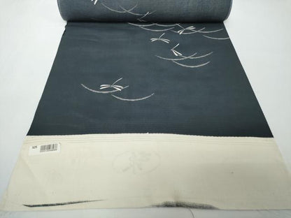 平和屋着物●極上　夏物　小紋　反物　着尺　絽　五泉　蜻蛉芝文　トンボ　黒地　逸品　未使用　DZAA12174kh6