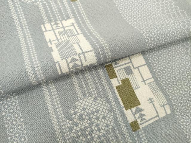 平和屋着物●極上　小紋　反物　着尺　色紙丸間道　逸品　未使用　DZAA12191kh6