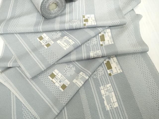 平和屋着物●極上　小紋　反物　着尺　色紙丸間道　逸品　未使用　DZAA12191kh6
