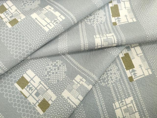 平和屋着物●極上　小紋　反物　着尺　色紙丸間道　逸品　未使用　DZAA12191kh6