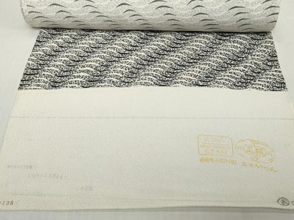 平和屋着物●極上　小紋　反物　着尺　横波文　逸品　未使用　DZAA12193kh6