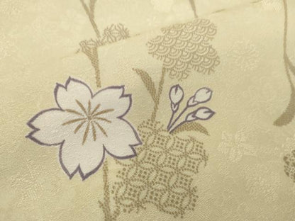 平和屋着物●極上　小紋　反物　着尺　枝桜　逸品　未使用　DZAA12194kh6