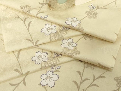 平和屋着物●極上　小紋　反物　着尺　枝桜　逸品　未使用　DZAA12194kh6