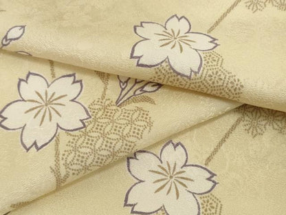 平和屋着物●極上　小紋　反物　着尺　枝桜　逸品　未使用　DZAA12194kh6