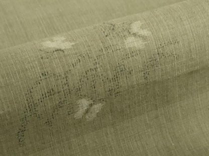 平和屋本店●極上　本場結城紬　重要無形文化財　反物　着尺　100亀甲　飛び亀甲柄　草花　奥順謹製　証紙付　逸品　未使用　DZAA12213kh6