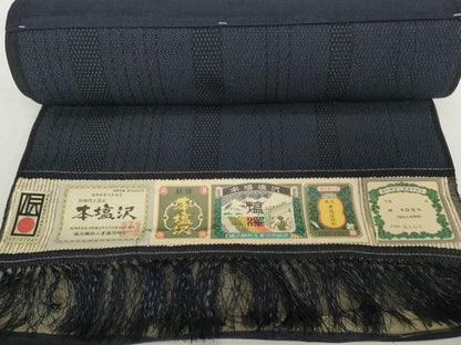 平和屋本店●極上　本塩沢　反物　着尺　130亀甲　間道　井筒屋織物　証紙付き　逸品　未使用　DZAA12224kh6