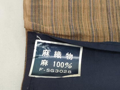 平和屋着物●極上　夏物　織物の名産　近江ちぢみ　麻　反物　着尺　間道　逸品　未使用　DZAA12226kh6