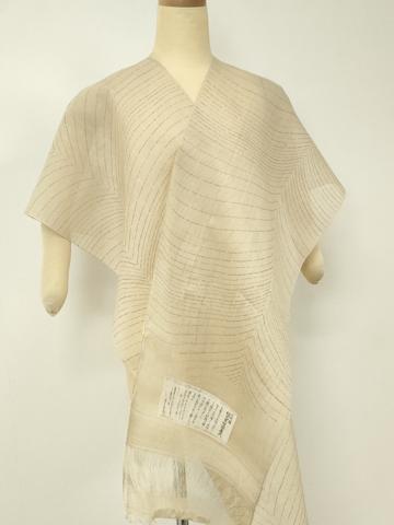 平和屋着物●極上　夏物　絹芭蕉　反物　着尺　抽象柄　証紙付き　逸品　未使用　DZAA12227kh6