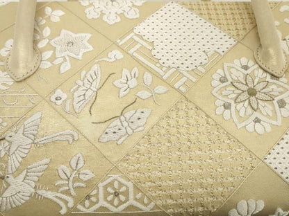 平和屋着物●極上　和装小物　中国三大刺繍　スワトウ刺繍　汕頭刺繍　総刺繍　バッグ　利休バッグ　伊と忠　逸品　未使用　DZAA12245kh6
