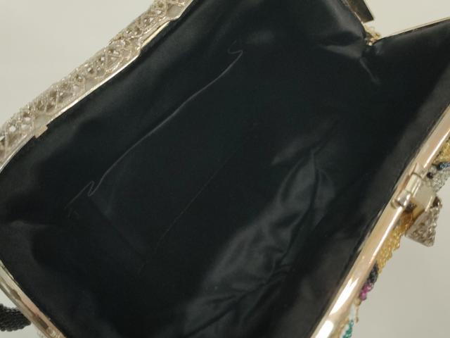 平和屋着物●極上　和装小物　和装バッグ　ビーズバッグ　洋花文　逸品　DZAA12247kh6