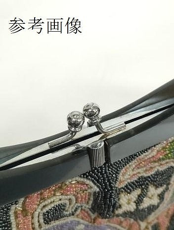 平和屋着物●極上　和装小物　和装バッグ　ビーズバッグ　ペイズリー柄　持ち手付き　逸品　DZAA12248kh6