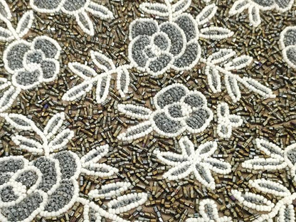 平和屋着物●極上　和装小物　和装バッグ　ビーズバッグ　草花　逸品　DZAA12251kh6