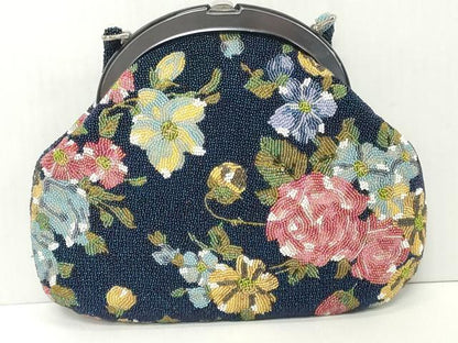 平和屋着物●極上　和装小物　和装バッグ　ビーズバッグ　草花　逸品　DZAA12252kh6