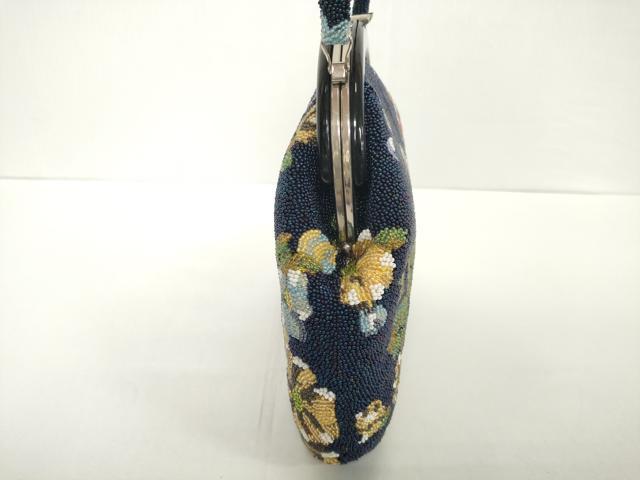 平和屋着物●極上　和装小物　和装バッグ　ビーズバッグ　草花　逸品　DZAA12252kh6