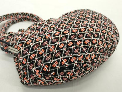 平和屋着物●極上　和装小物　和装バッグ　ビーズバッグ　菱　逸品　DZAA12253kh6