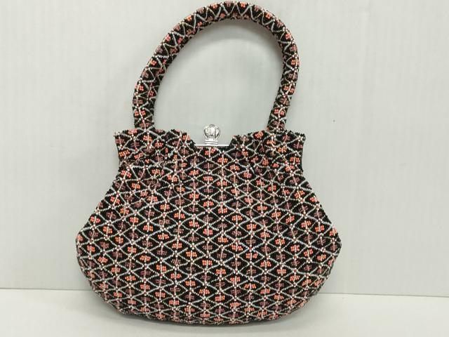 平和屋着物●極上　和装小物　和装バッグ　ビーズバッグ　菱　逸品　DZAA12253kh6