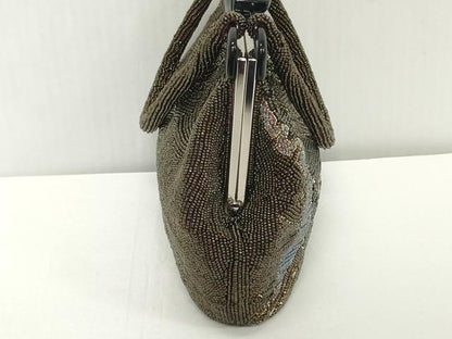平和屋着物●極上　和装小物　和装バッグ　ビーズバッグ　樹林文　持ち手付き　がま口　レトロ　逸品　DZAA12263kh6