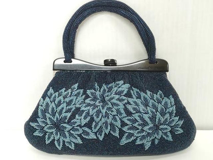 平和屋着物●極上　和装小物　和装バッグ　ビーズバッグ　花　持ち手付き　がま口　レトロ　逸品　DZAA12271kh6