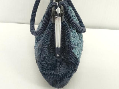 平和屋着物●極上　和装小物　和装バッグ　ビーズバッグ　花　持ち手付き　がま口　レトロ　逸品　DZAA12271kh6