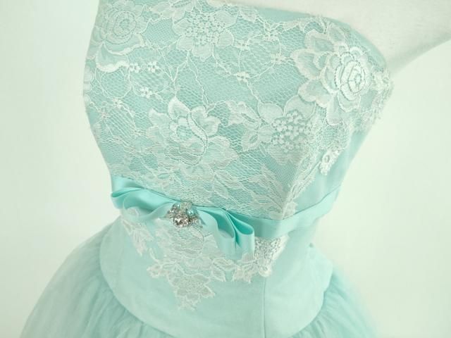 平和屋本店●極上　カラードレス　婚礼　結婚式　披露宴　花嫁　演奏会　発表会　FANCY　刺繍　チュール　水色　逸品　DZAA12295kh6