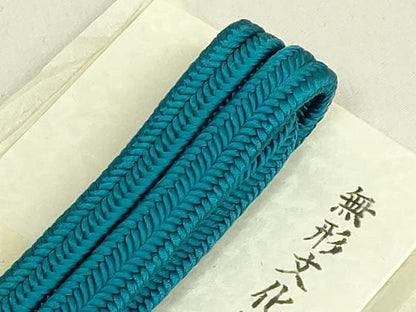 平和屋着物●極上　有職組紐道明　帯締め　冠組　花浅葱　宮内庁御用　国立博物館御用　東京芸術大学御用　逸品　未使用　DZAA12336kh6