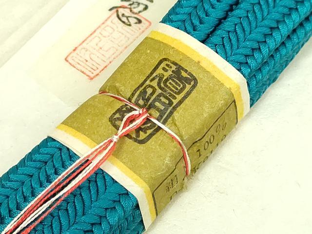 平和屋着物●極上　有職組紐道明　帯締め　冠組　花浅葱　宮内庁御用　国立博物館御用　東京芸術大学御用　逸品　未使用　DZAA12336kh6