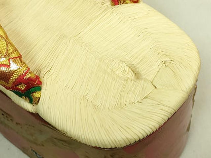 平和屋着物●極上　和装小物　ぽっくり下駄　こっぽり・おこぼ下駄　金蒔絵　飛鶴　21cm　逸品　DZAA12343kh6