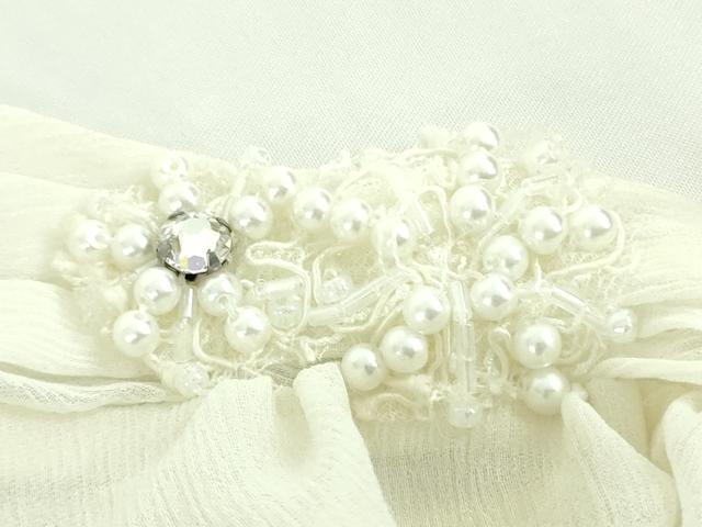 平和屋本店●極上　ドレス　婚礼　結婚式　披露宴　花嫁　演奏会　ステージ　チュール　レース　ビーズ　リボン　逸品　DZAA12349kh6