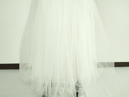 平和屋本店●極上　ドレス　婚礼　結婚式　披露宴　花嫁　演奏会　発表会　ステージ　ミニ丈　チュール　レース　逸品　DZAA12350kh6
