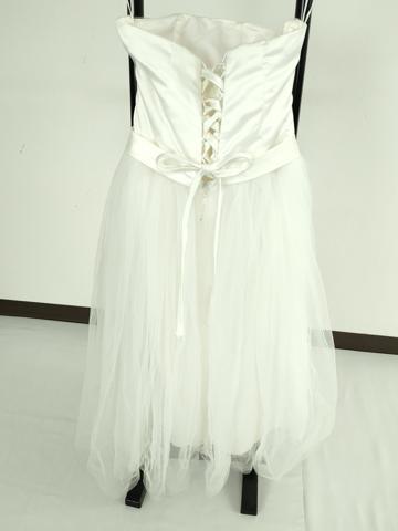 平和屋本店●極上　ドレス　婚礼　結婚式　披露宴　花嫁　演奏会　発表会　ステージ　ミニ丈　チュール　レース　逸品　DZAA12350kh6
