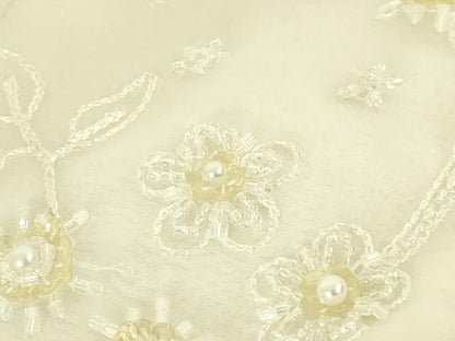 平和屋本店●極上　ウエディングドレス　婚礼　結婚式　披露宴　花嫁　演奏会　発表会　刺繍　チュール　ビーズ　逸品　DZAA12357kh6