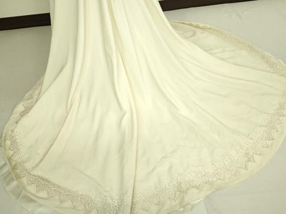 平和屋本店●極上　ウェディングドレス　婚礼　結婚式　披露宴　花嫁　演奏会　発表会　ステージ　刺繍　レース　逸品　DZAA12360kh6