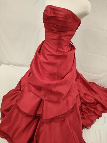平和屋本店●極上　カラードレス　婚礼　結婚式　披露宴　花嫁　演奏会　発表会　ステージ　レッドシャンタン　逸品　DZAA12361kh6