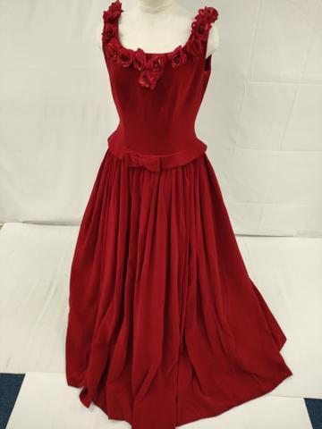 平和屋本店●極上　カラードレス　婚礼　結婚式　披露宴　花嫁　演奏会　発表会　ステージ　ベルベット　リボン　薔薇　逸品　DZAA12367kh6