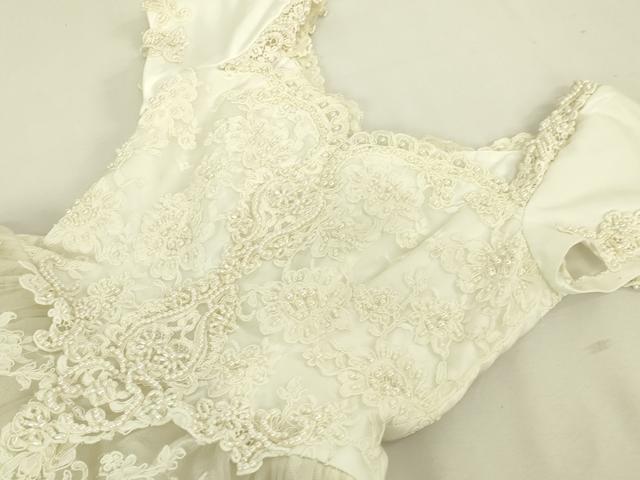 平和屋本店●極上　ウェディングドレス　婚礼　結婚式　披露宴　花嫁　演奏会　発表会　レース　ビーズ　チュール　逸品　DZAA12372kh6