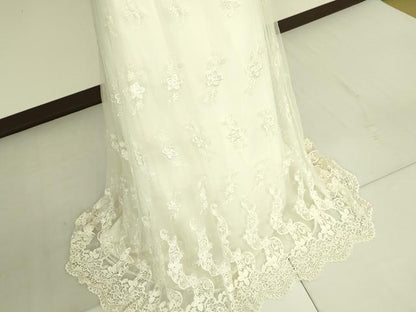 平和屋本店●極上　ウェディングドレス　婚礼　結婚式　披露宴　花嫁　演奏会　発表会　LORETTA　刺繍　レース　逸品　DZAA12376kh6