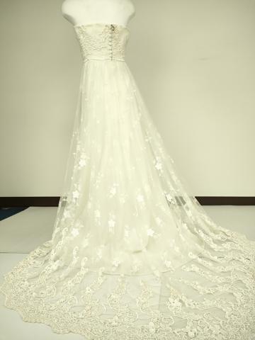 平和屋本店●極上　ウェディングドレス　婚礼　結婚式　披露宴　花嫁　演奏会　発表会　LORETTA　刺繍　レース　逸品　DZAA12376kh6