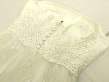平和屋本店●極上　ウェディングドレス　婚礼　結婚式　披露宴　花嫁　演奏会　発表会　LORETTA　刺繍　レース　逸品　DZAA12376kh6