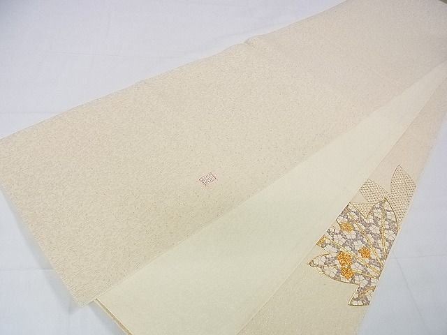 平和屋本店■極上　十日町 名門青柳高級ブランド　大喜百花　太鼓柄袋帯　駒刺繍　楓花文　金彩　やまと誂製　逸品　未使用　DZAA1237kh4 - 平和屋