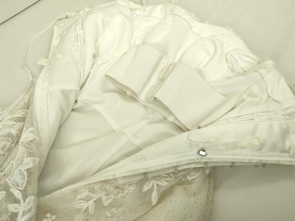平和屋本店●極上　ウェディングドレス　婚礼　結婚式　披露宴　花嫁　レース　チュール　刺繍　ラインストーン　逸品　DZAA12392kh6