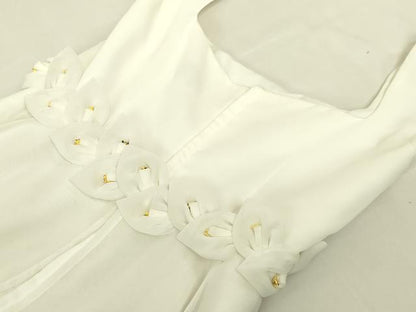 平和屋本店●極上　ウェディングドレス　婚礼　結婚式　披露宴　花嫁　レース　花　elieca　逸品　DZAA12397kh6